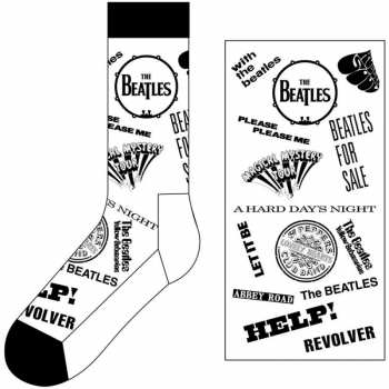 Merch The Beatles: Kotníkové Ponožky Albums Monochrome 