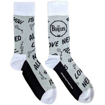 Merch The Beatles: The Beatles Unisex Ankle Socks: Aynil & Drum (grey) (uk Size 4 - 7) 36 - 42