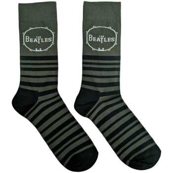 Merch The Beatles: The Beatles Unisex Ankle Socks: Drum & Stripes (uk Size 6 - 11) UK Size 6 - 11