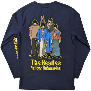 Merch The Beatles: The Beatles Unisex Long Sleeve T-shirt: Yellow Submarine Band (back & Sleeve Print) (medium) M