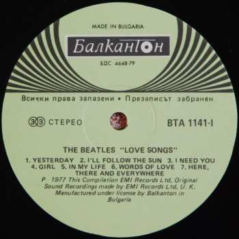 2LP The Beatles: Love Songs 475778