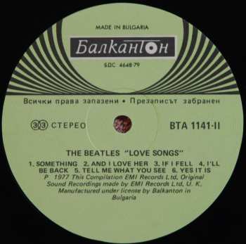 2LP The Beatles: Love Songs 475778