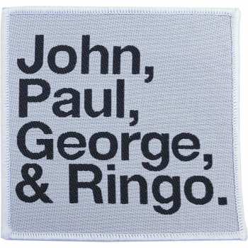 Merch The Beatles: Nášivka John, Paul, George, Ringo Black On White