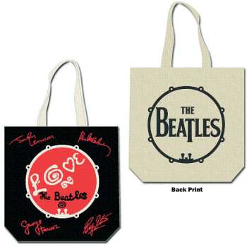 Merch The Beatles: The Beatles Cotton Tote Bag: Love Drum (multicolour) (back Print)