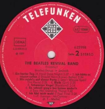 LP The Beatles Revival Band: Beatles Songs In Deutsch 335923