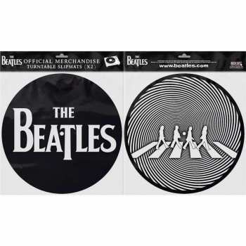 Merch The Beatles: Slipmat Set Drop T Logo The Beatles & Crossing Silhouette 