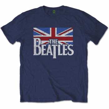 Merch The Beatles: Tričko Drop T Logo The Beatles & Vintage Flag  M