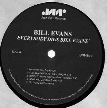 LP The Bill Evans Trio: Everybody Digs Bill Evans