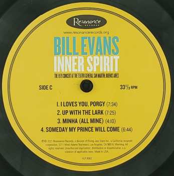 2LP The Bill Evans Trio: Inner Spirit: The 1979 Concert At The Teatro General San Martín, Buenos Aires DLX | LTD | NUM 529569