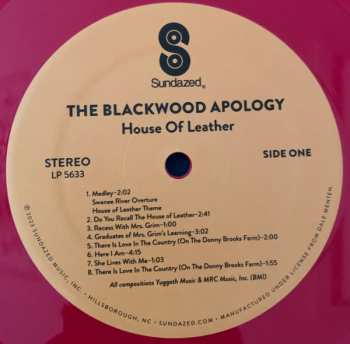 LP The Blackwood Apology: House Of Leather LTD | CLR 480429