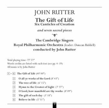 CD The Cambridge Singers: The Gift Of Life (And Seven Sacred Pieces) 120966