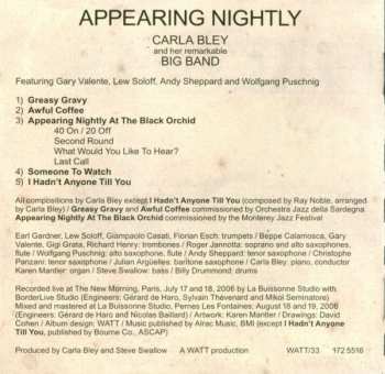 CD The Carla Bley Big Band: Appearing Nightly 174002