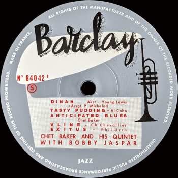 LP The Chet Baker Quintet: Chet Baker And His Quintet With Bobby Jaspar LTD 410754