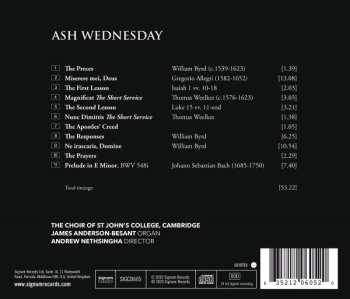 CD St. John's College Choir: Ash Wednesday DIGI 467200