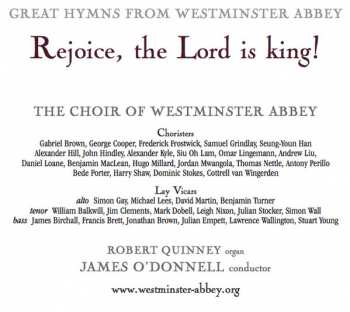 CD The Choir Of Westminster Abbey: Rejoice The Lord Is King! (Great Hymns From Westminster Abbey) 377699