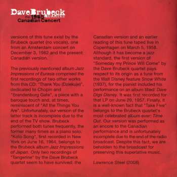 CD The Dave Brubeck Quartet: The 1965 Canadian Concert 
