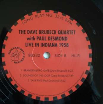 LP The Dave Brubeck Quartet: Live In Indiana 1958 LTD 58677