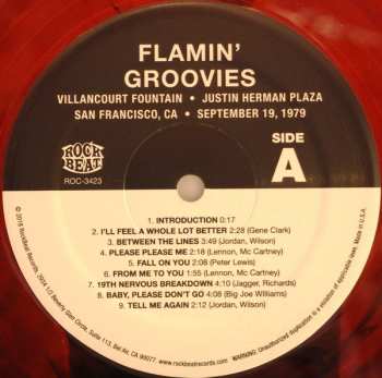 LP The Flamin' Groovies: Vaillancourt Fountain - Justin Herman Plaza - San Francisco, CA - September 19, 1979 LTD | CLR 131304