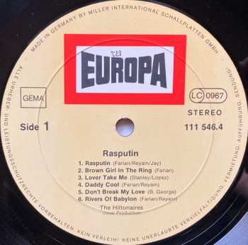 LP The Hiltonaires: Rasputin