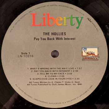 LP The Hollies: Pay You Back With Interest