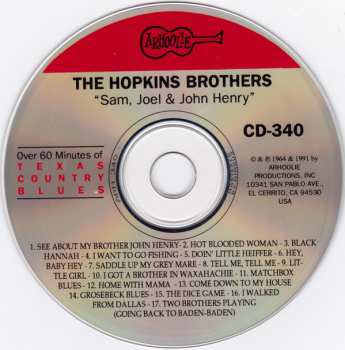 CD The Hopkins Brothers: The Hopkins Brothers (Joel, Lightning & John Henry) 518771