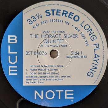 LP The Horace Silver Quintet: Doin' The Thing - At The Village Gate 10075