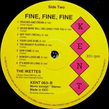 LP The Ikettes: Fine Fine Fine 129819