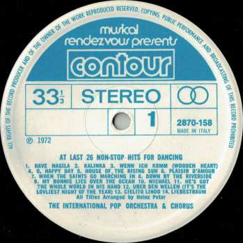 LP The International Pop Orchestra & Chorus: At Last 26 Non-Stop Hits For Dancing