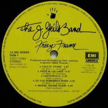 LP The J. Geils Band: Freeze-Frame 110561