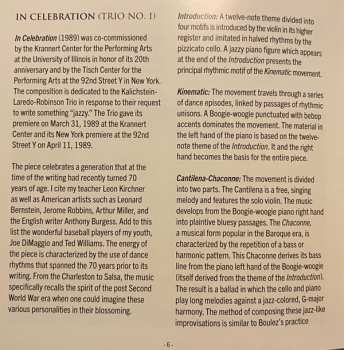 CD Kalichstein-Laredo-Robinson Trio: In Celebration - The Piano Trios Of Stanley Silverman 498869
