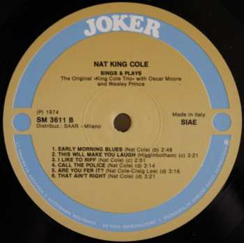 LP The Nat King Cole Trio: Sings & Plays