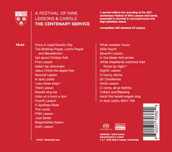 SACD The King's College Choir Of Cambridge: The Centenary Service: A Festival Of Nine Lessons & Carols 471232