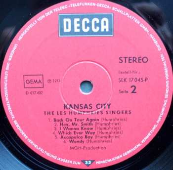 LP Les Humphries Singers: Kansas City 531637