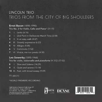 CD The Lincoln Trio: Trios From The City Of Big Shoulders 119894