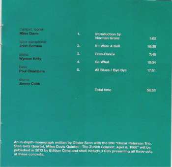 CD The Miles Davis Quintet: Zurich 1960 518899