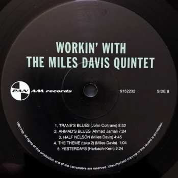 LP The Miles Davis Quintet: Workin' With The Miles Davis Quintet LTD 63550