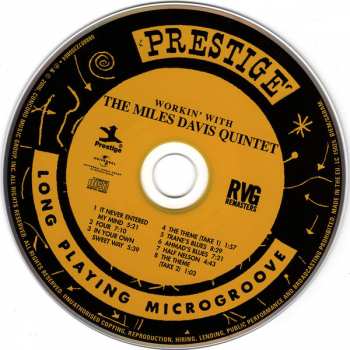 CD The Miles Davis Quintet: Workin' With The Miles Davis Quintet 118952