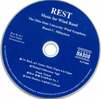 CD The Ohio State University Wind Symphony: Rest: Music For Wind Band 321136