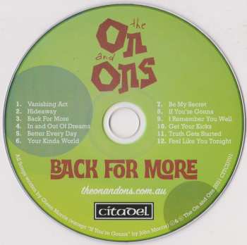 CD The On And Ons: Back For More 117273