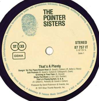 LP Pointer Sisters: That's A Plenty