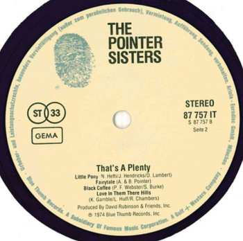 LP Pointer Sisters: That's A Plenty 450459