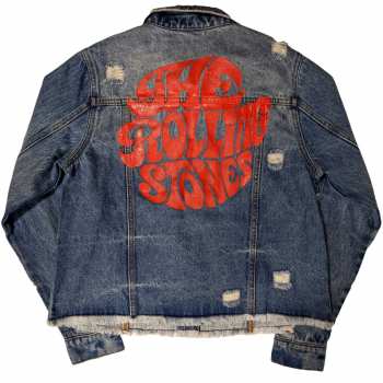 Merch The Rolling Stones: The Rolling Stones Ladies Denim Jacket: Script (back Print) (large) L
