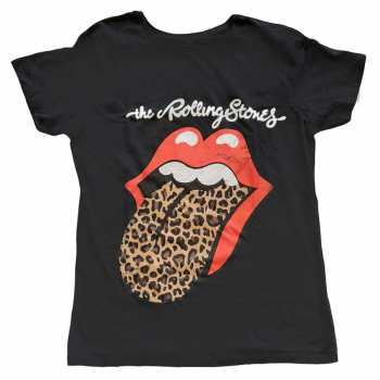 Merch The Rolling Stones: Dámské Tričko Leopard Print Tongue 18