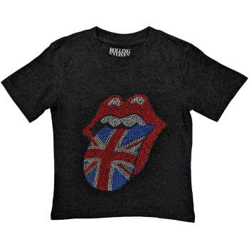 Merch The Rolling Stones: The Rolling Stones Kids Embellished T-shirt: British Tongue (diamante) (5-6 Years) 5-6 let