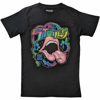Merch The Rolling Stones: The Rolling Stones Unisex Embellished T-shirt: Some Girls Neon Tongue (diamante) (small) S