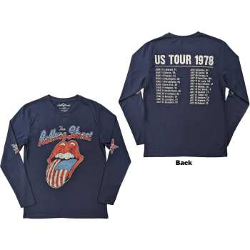 Merch The Rolling Stones: The Rolling Stones Unisex Long Sleeve T-shirt: Us Tour '78 (back & Sleeve Print) (xx-large) XXL