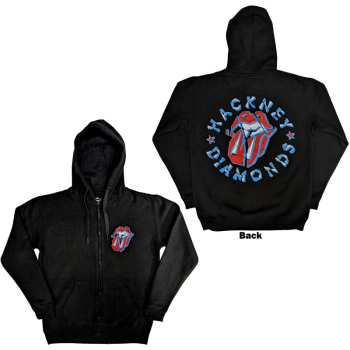 Merch The Rolling Stones: The Rolling Stones Unisex Zipped Hoodie: Hackney Diamonds Stars (back Print) (small) S