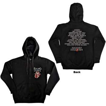 Merch The Rolling Stones: The Rolling Stones Unisex Zipped Hoodie: Hackney Diamonds Tracklist (back Print) (x-large) XL