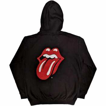 Merch The Rolling Stones: The Rolling Stones Unisex Zipped Hoodie: Logo & Tongue (back Print) (medium) M