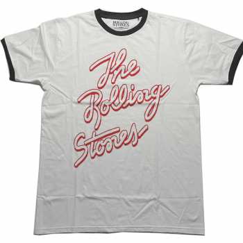 Merch The Rolling Stones: The Rolling Stones Unisex Ringer T-shirt: Signature Logo (medium) M
